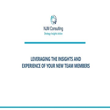 Leveraging new starter experience and insights