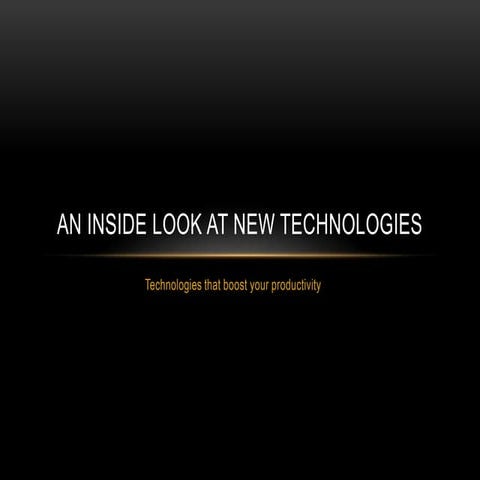 New technologies that caught my eye