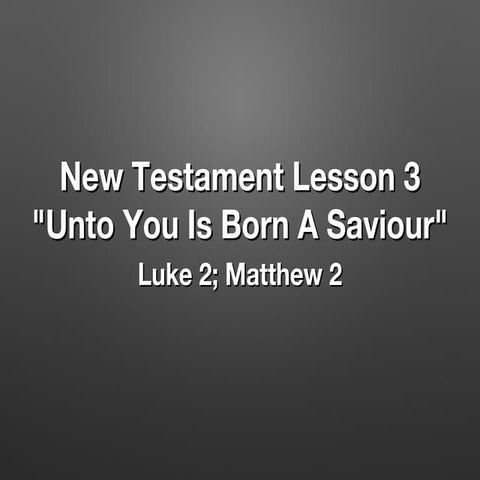 New Testament Lesson 3