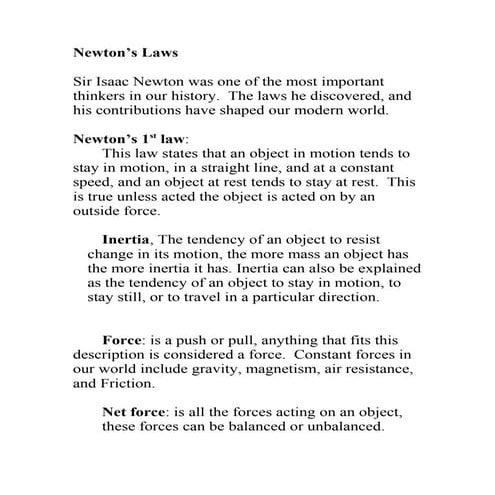 Newton1stnotes