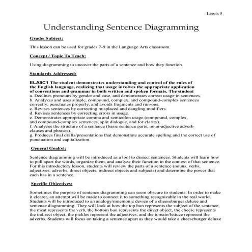 Newton grammar lesson plan