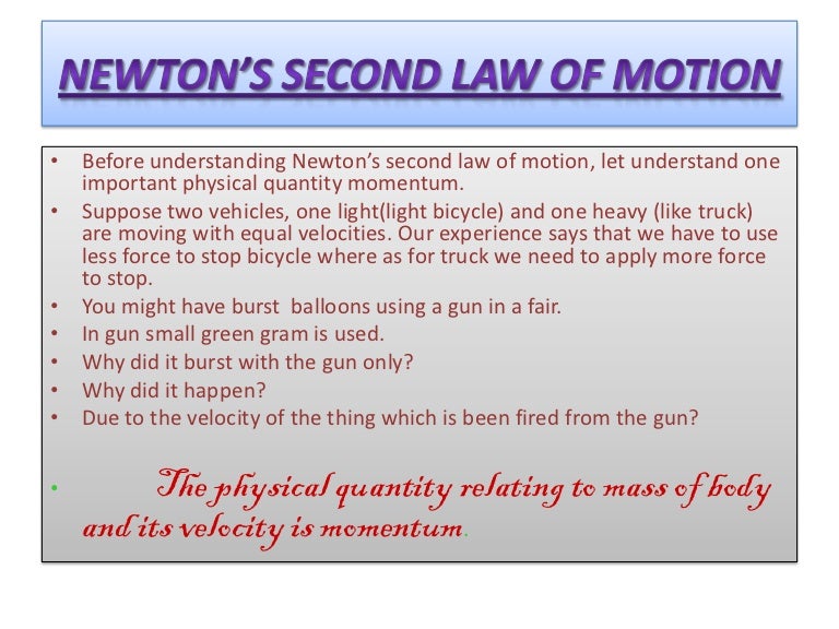 Newton S Second Law Of Motion