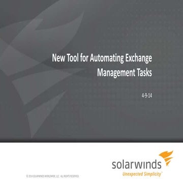 New Tool for Automating Exchange Management Tasks