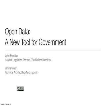 Open Data: A New tool for Government