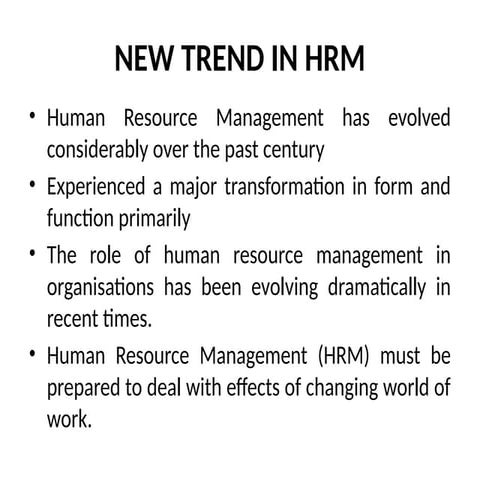 Trends in human resource management | PPTX