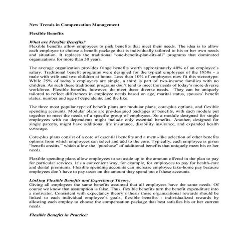 New trends in compensation management