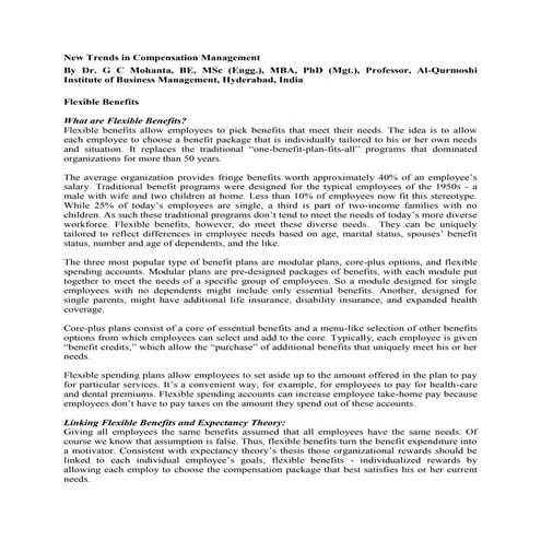 New trends in compensation management