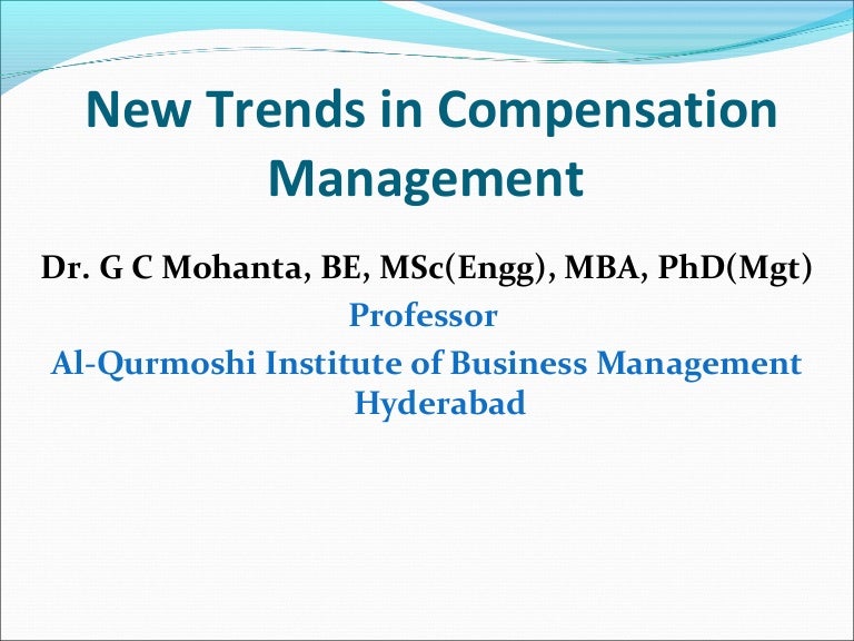 New trends in compensation management