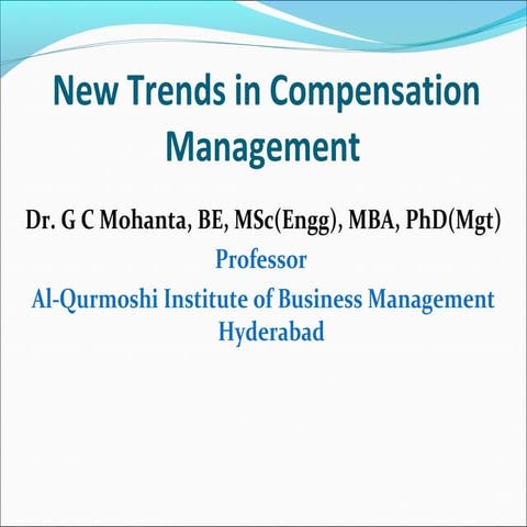 New trends in compensation management