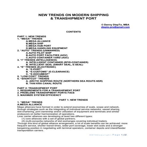 New trends on MODERN Shipping & Transhipment Port (eng) danny diep to (f)
