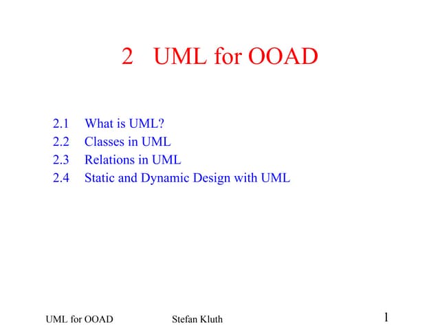 UML for OOAD