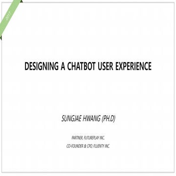 챗봇 사용자 경험 디자인 (DESIGNING A CHATBOT USER EXPERIENCE)