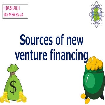 New venture finanacing