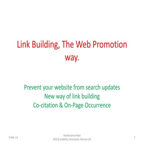 New way of link building (seo)   2013