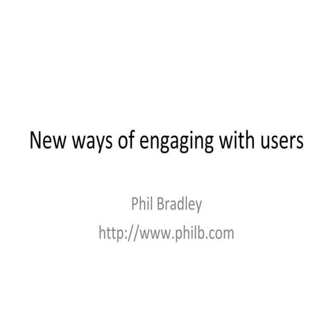 New Ways Of Engaging With Users2003