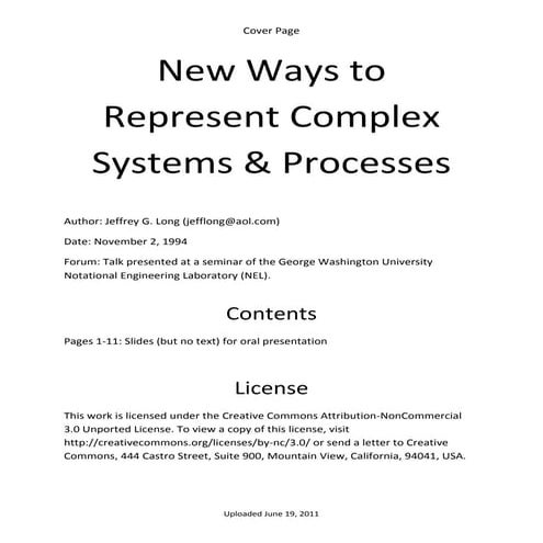 New ways to represent complex systems and processes