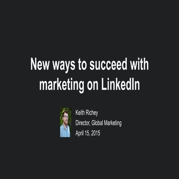 Webinar: New Ways to Succeed with Marketing on LinkedIn