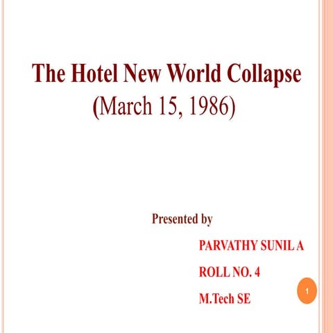 The Hotel New World Collapse