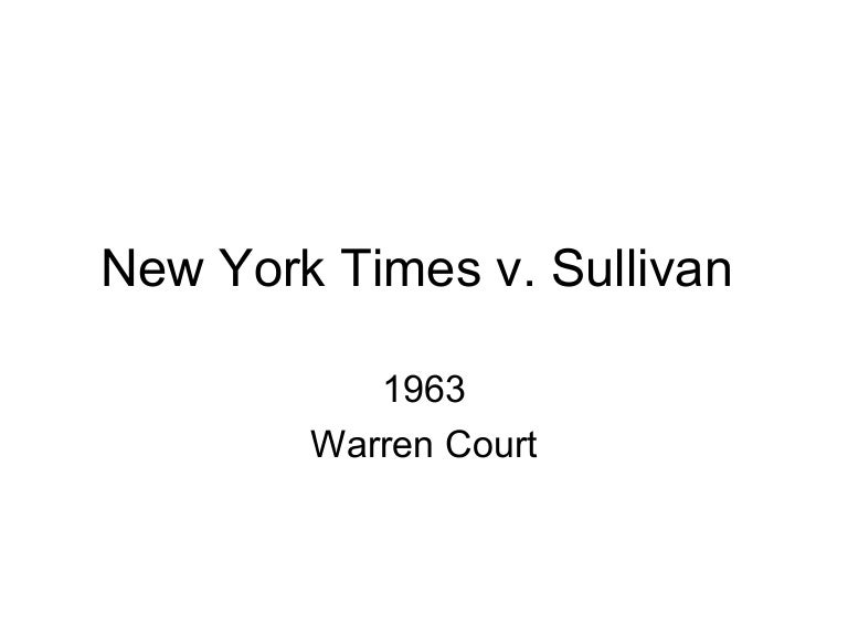 New york times v sullivan