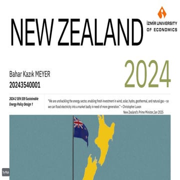 NEW ZEALAND Energy Policy Report for 2024 | PDF