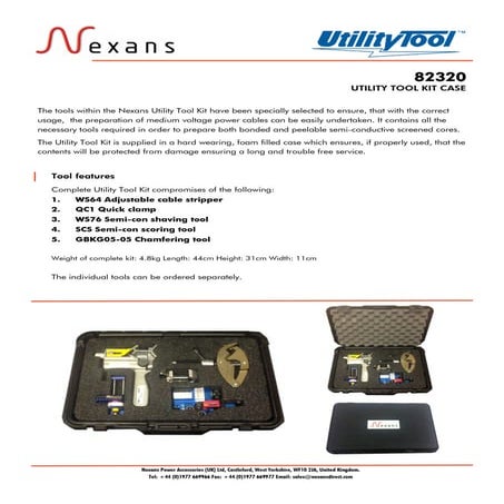 Nexans Utility Tool Kit Case 82320 - Cable Preparation Tool Kit