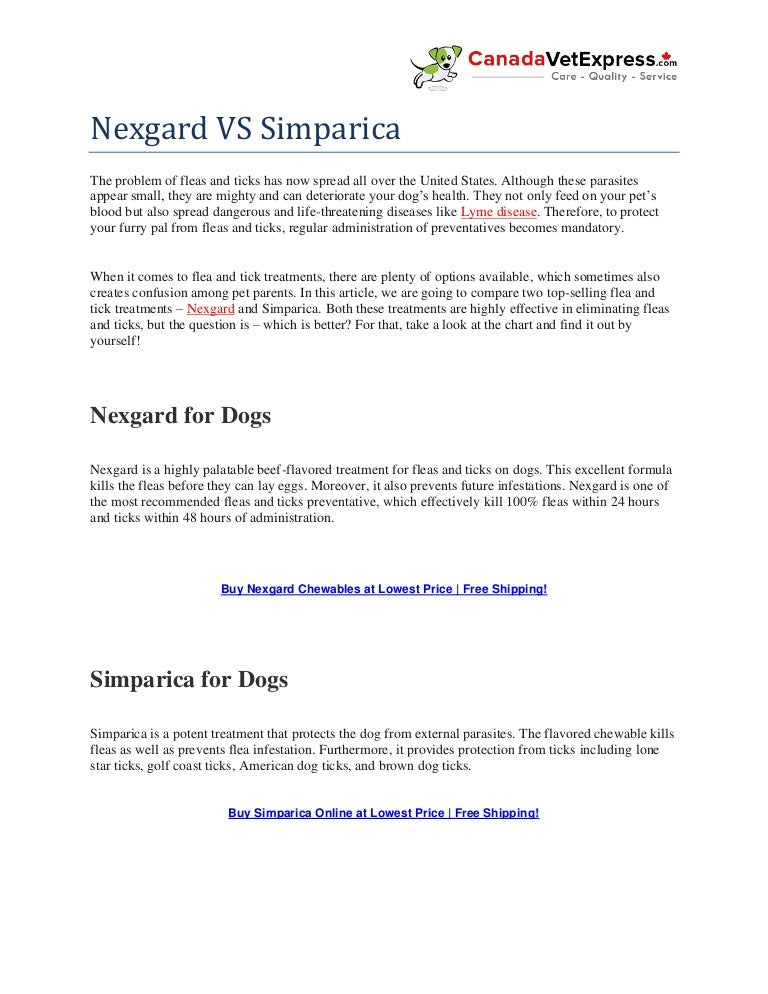 simparica and nexgard