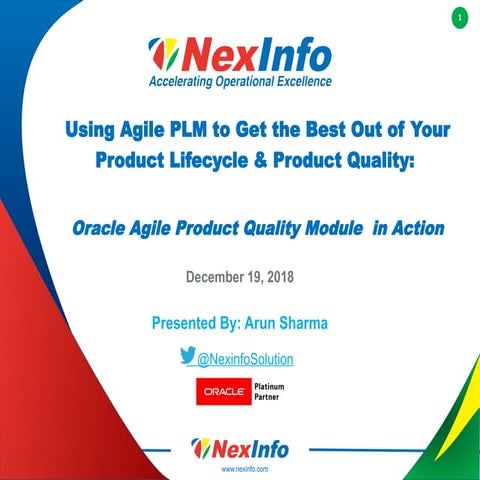 NexInfo PQM Webinar: Driving Performance and Quality