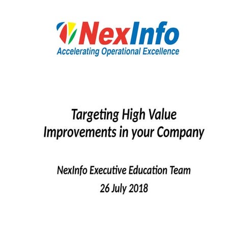High-Value Impacts: NexInfo Presentation on Transformative Business