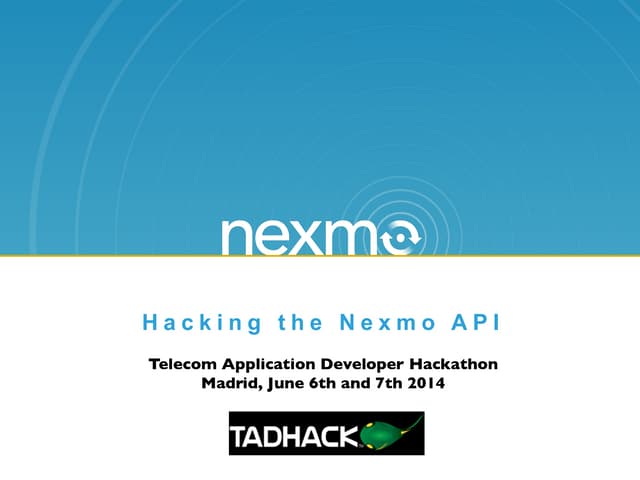 Nexmo presentation at TADHack