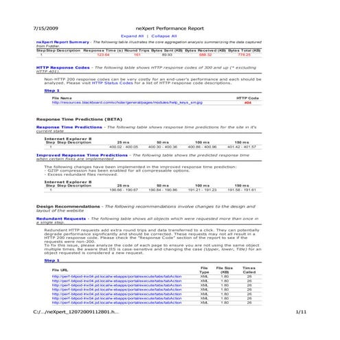 Ne Xpert Performance Report