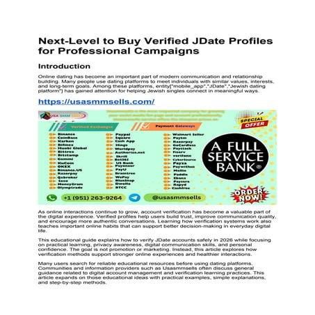 Next-Level to Buy Verified JDate Profiles for Professional Campaigns.docx
