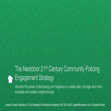 The Nextdoor 21st Century Community Policing Engagement Strategy