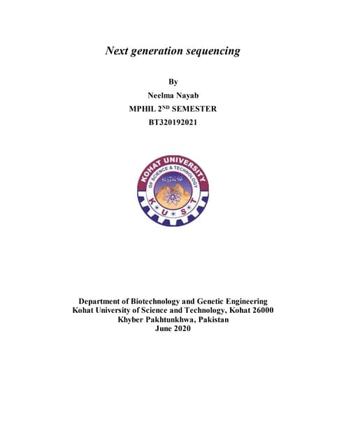 Next generation sequencing