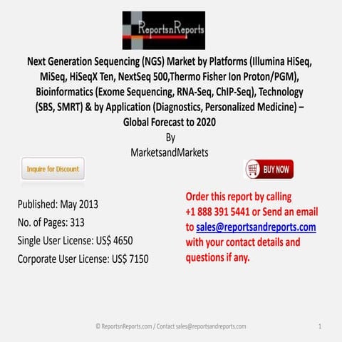 Global Next Generation Sequencing (NGS) Industry By Market Size & Forecast to...