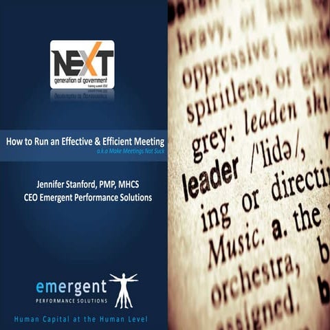 How to Run an Effective & Efficient Meeting 