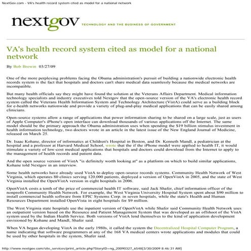 Next gov.com VA EHR