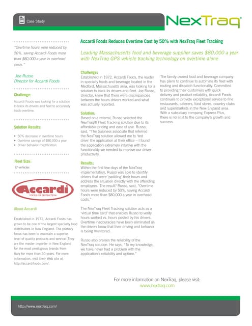 Nextraq presentations