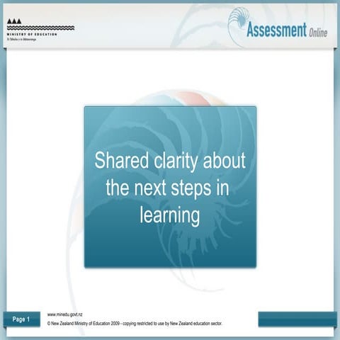 Exploring assessment for learning