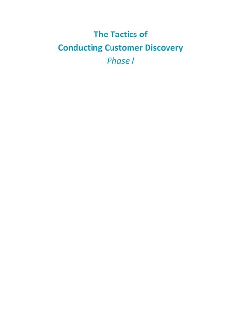 Customer Discovery Skills 