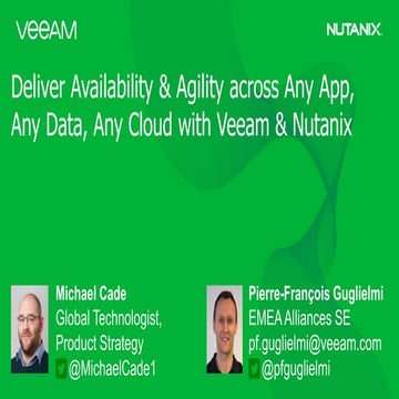Deliver Availability & Agility across any app, any data, any cloud with Veeam...