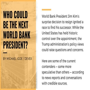 Who could be the next World Bank president?
