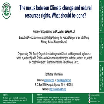 The nexus between Climate change and natural resources rights. What should be...