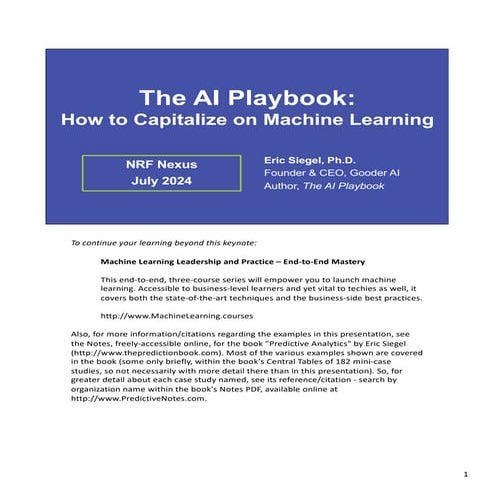 The AI Playbook: How to capitalize on machine learning