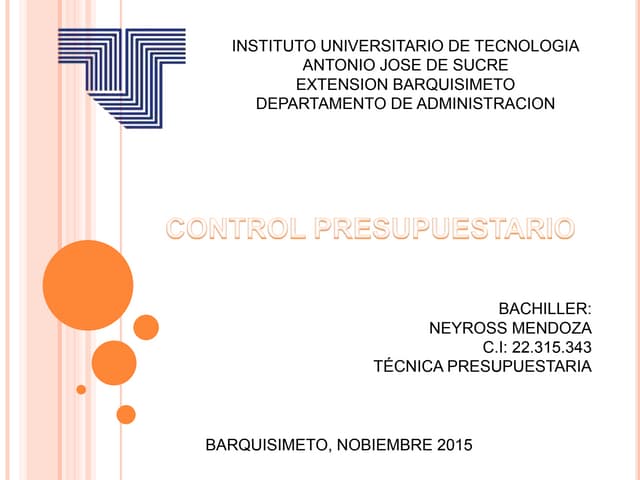 Ney control de presupuesto