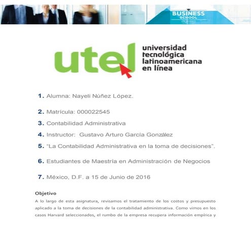 La contabilidad administrativa en la toma de decisiones