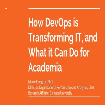 How DevOps is Transforming IT, and What it Can Do for Academia