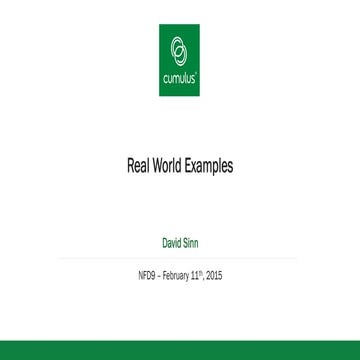 NFD9 - David Sinn, Real World Examples