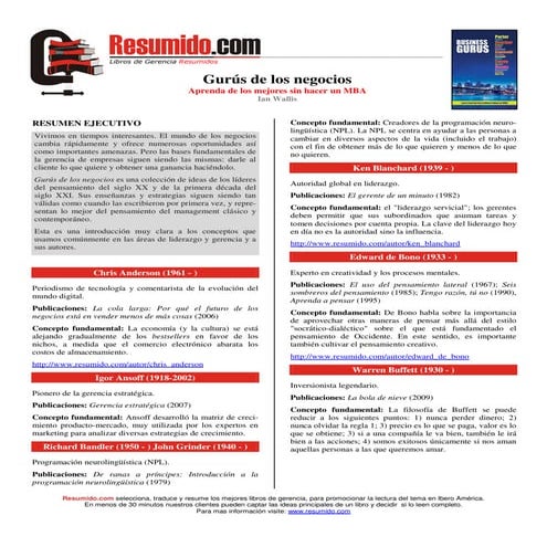 Gurus de los negocios en pdf (resumido)