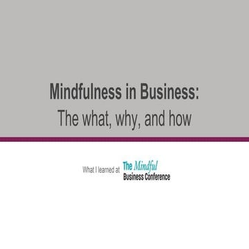 Mindfulness in business