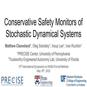 Conservative Safety Monitors of Stochastic Dynamical Systems